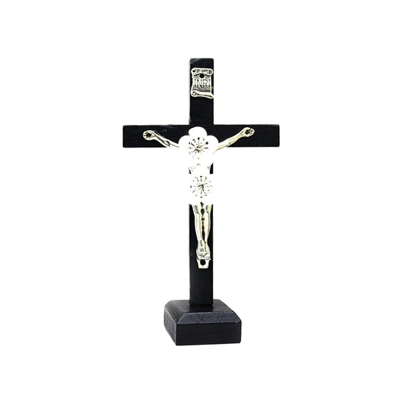 Modern Wooden Crucifix – Faithful Desk Ornament