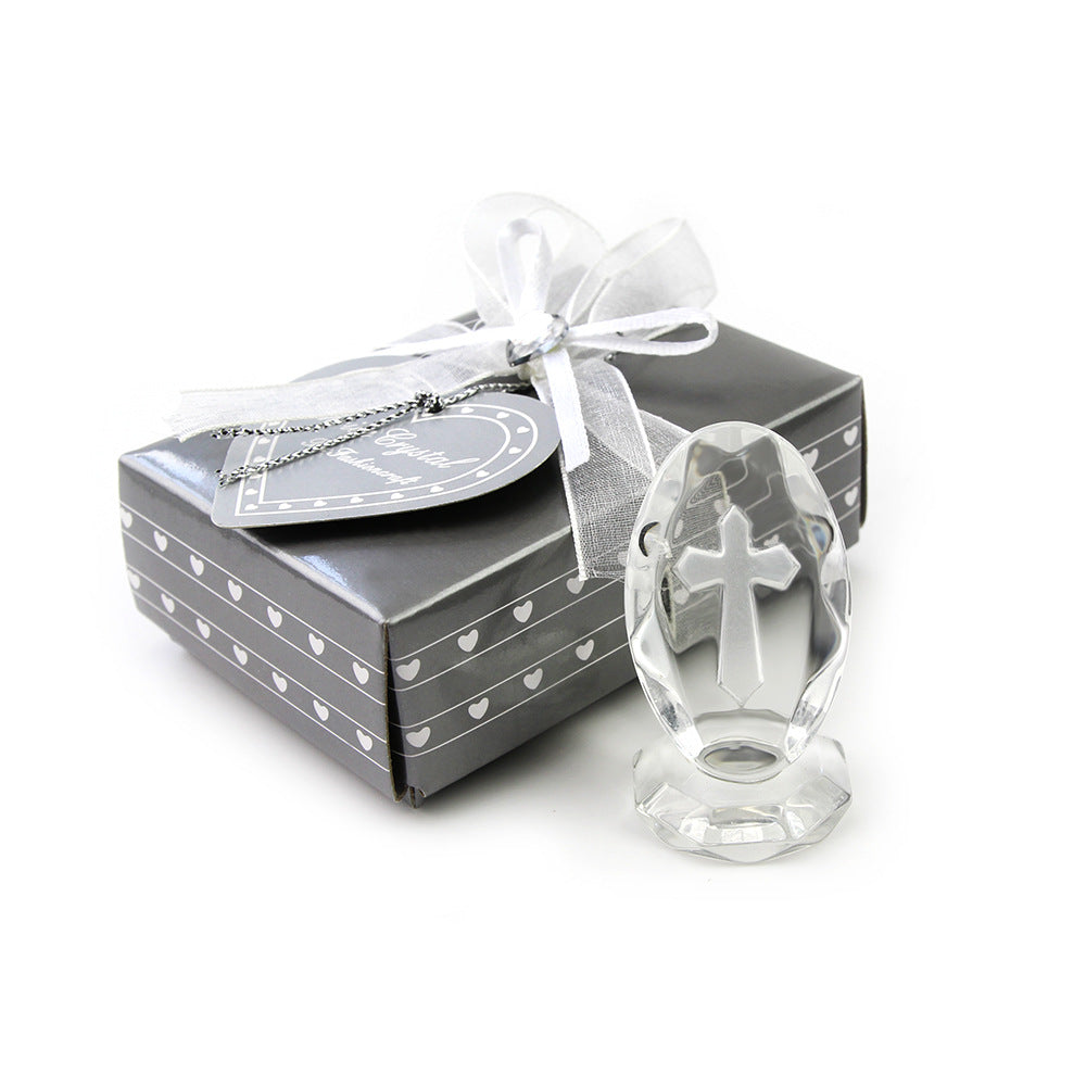 Crystal Cross Minifigurine – Elegant Wedding & Christening Keepsake