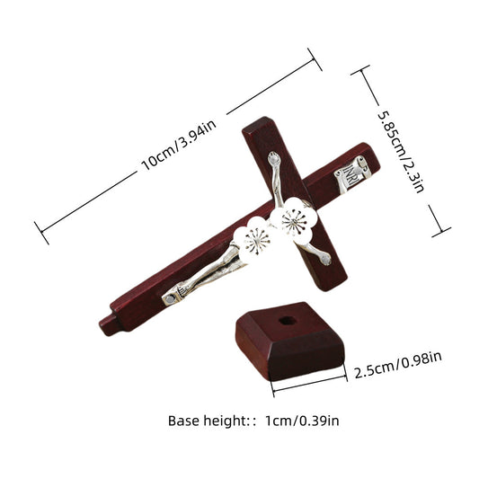 Modern Wooden Crucifix – Faithful Desk Ornament