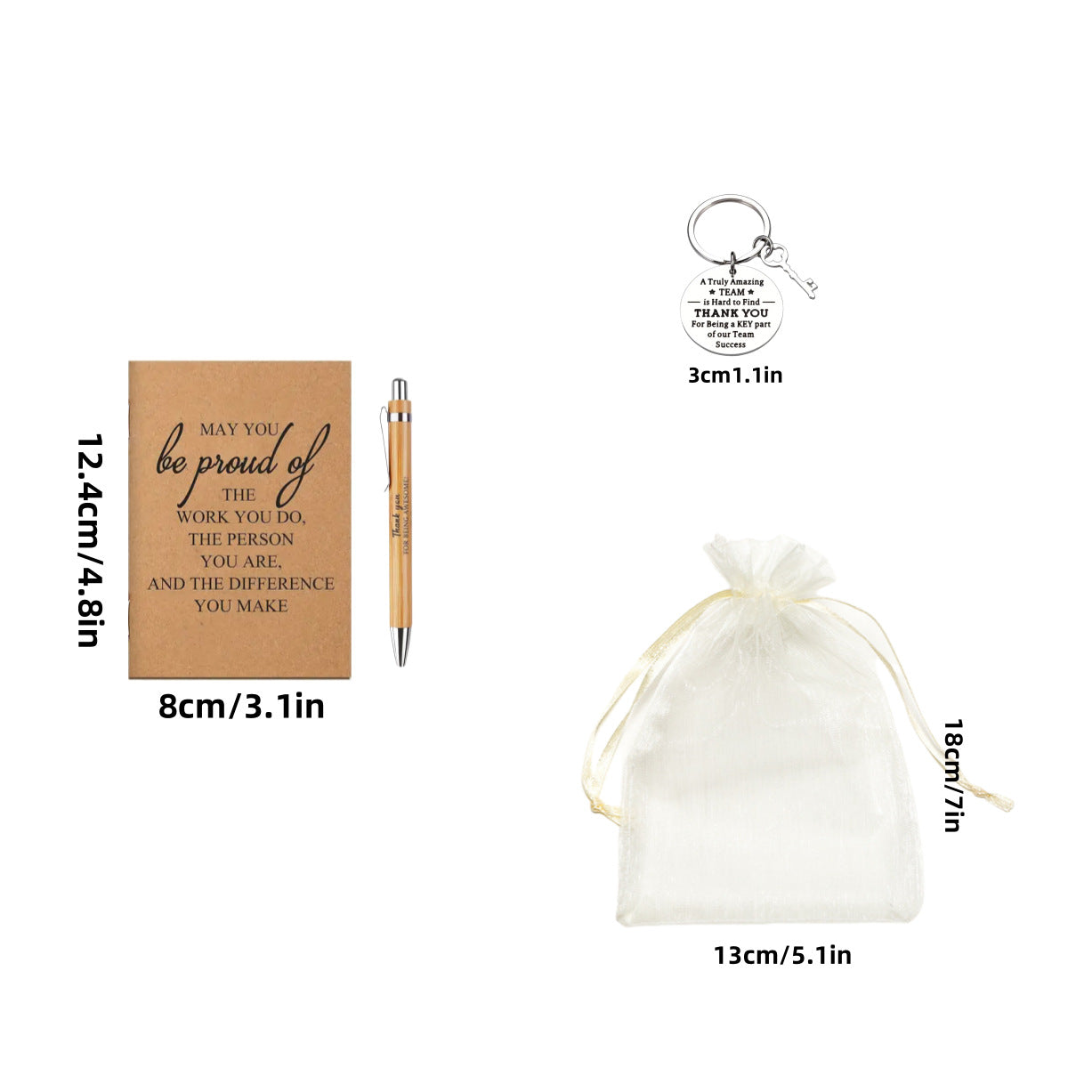 10 Bags Christian Gift Set – Bamboo Pen, Bible Notebook, Keychain & Mesh Bag (4-Piece Set)